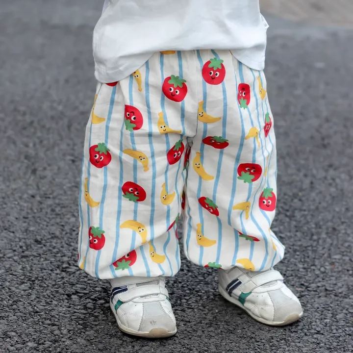 Baby Apple Banana Striped Pants
