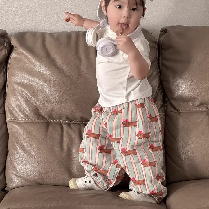 [Copy]Baby Apple Banana Striped Pants