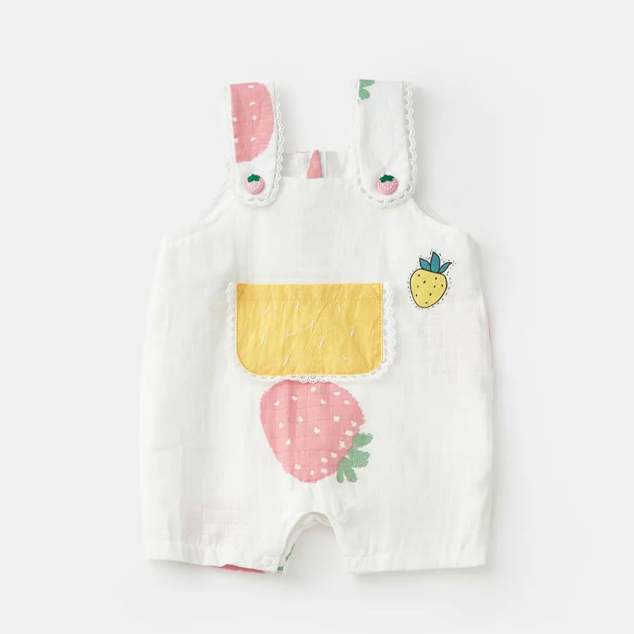 Baby Girl Strawberry Overalls