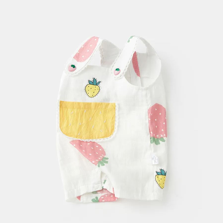 Baby Girl Strawberry Overalls