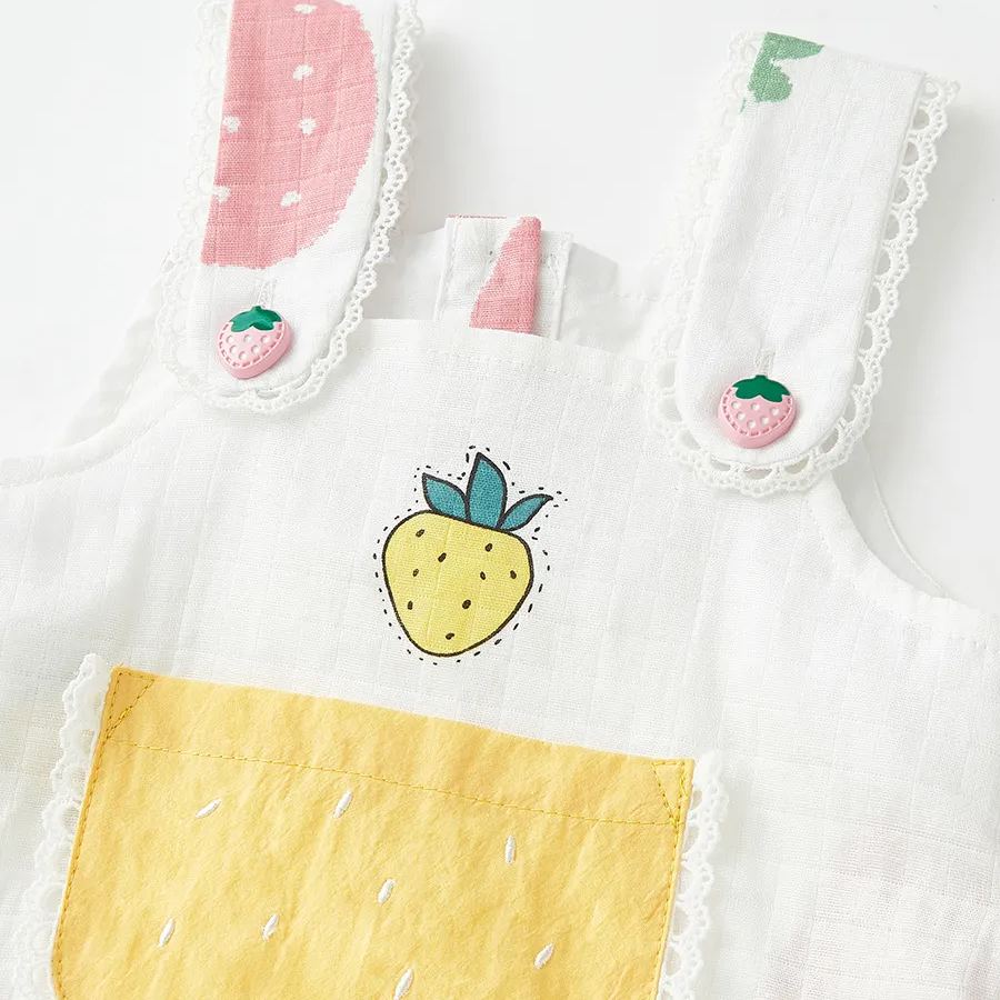 Baby Girl Strawberry Overalls