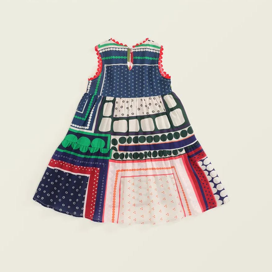 Toddler Girl Contrast Polka Dot Dress