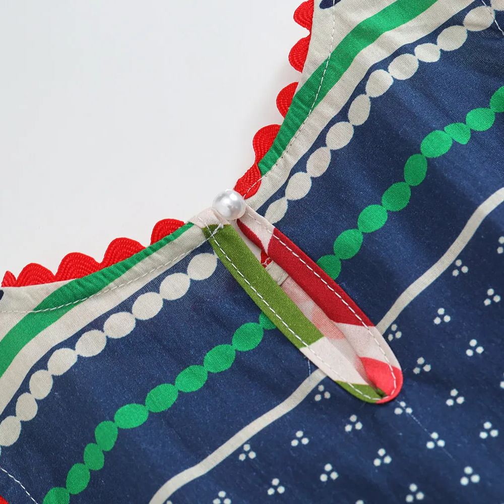 Toddler Girl Contrast Polka Dot Dress