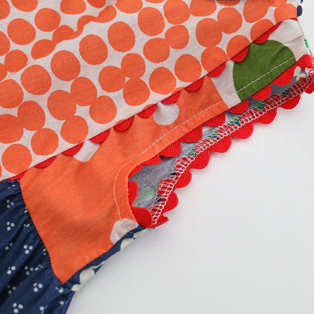 Toddler Girl Contrast Polka Dot Dress