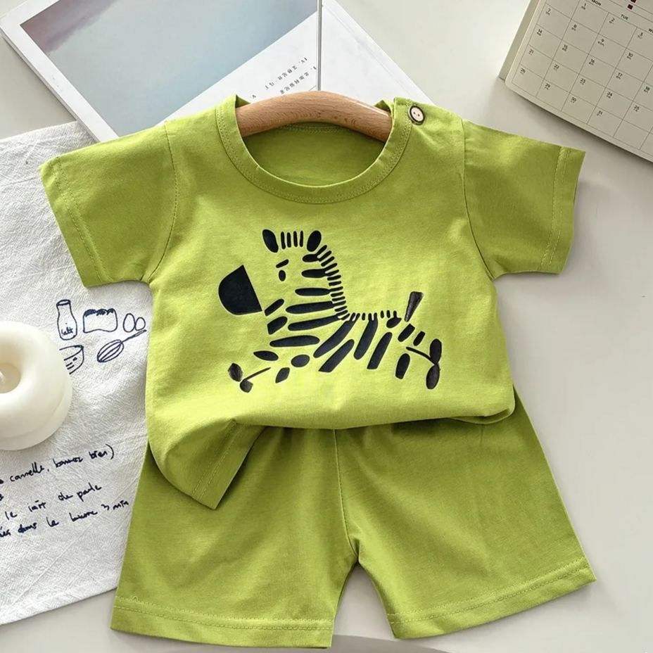 Toddler 2-Piece Cartoon Animal Sweatsuit Set