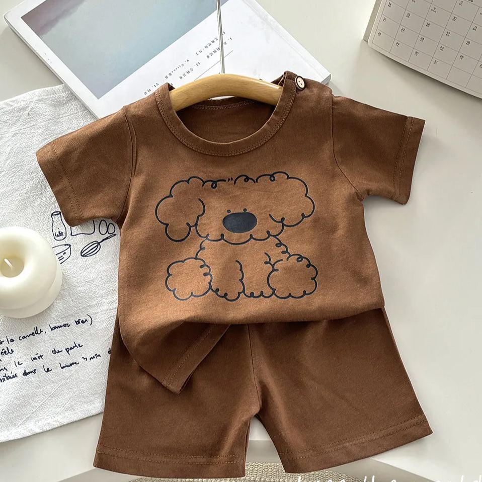 Toddler 2-Piece Cartoon Animal Sweatsuit Set