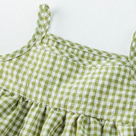 Baby Plaid Skirted Suspender Bodysuit