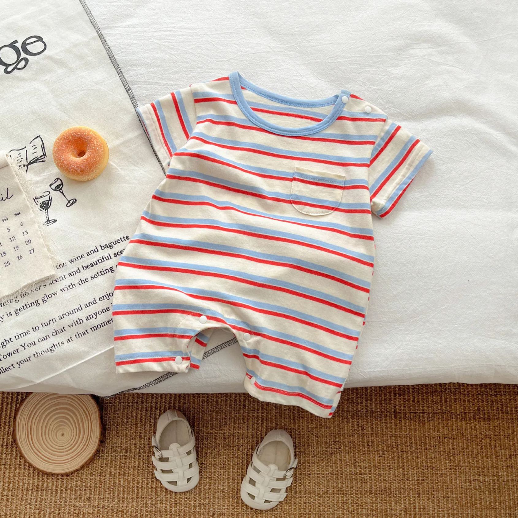 Baby Striped Pocket Romper