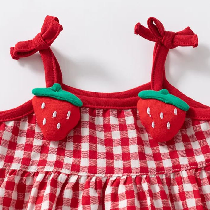 Baby Girl Strawberry Check Dress
