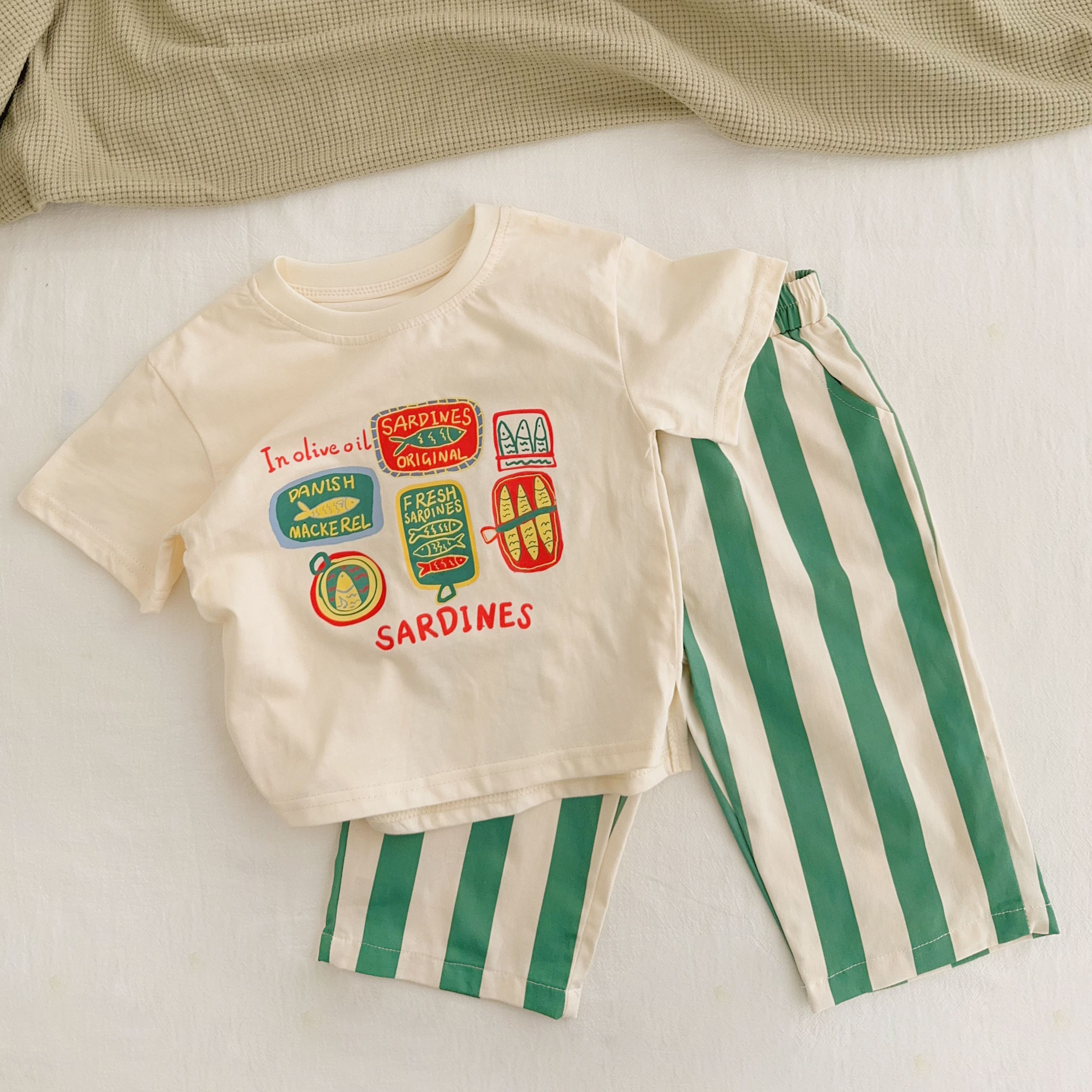 SARDINE Baby Toddler Green Casual Pants Set
