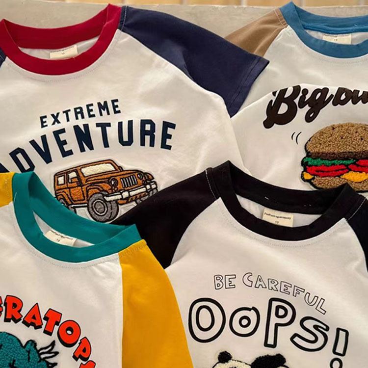 TRICERATOPS Boy Embroidery Short Sleeves T-shirt