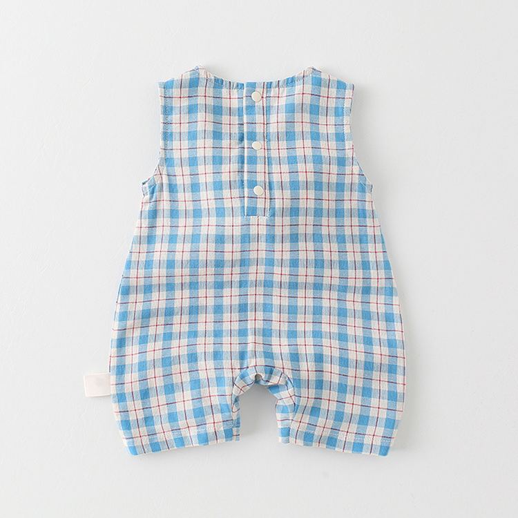 Baby 3D Watermelon Blue Plaid Romper