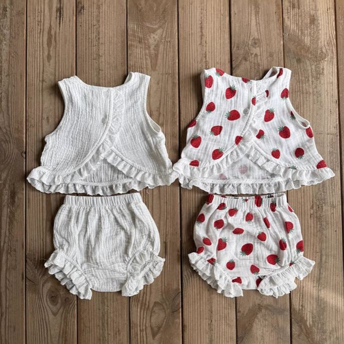 Baby Toddler 2-Piece Strawberry Sleeveless Set