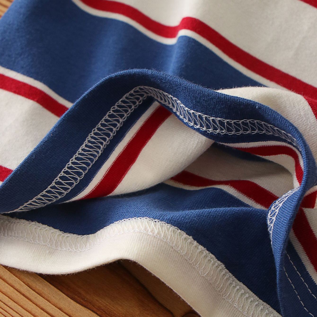 Toddler Boy Red and Blue Stripe T-shirt T-shirt