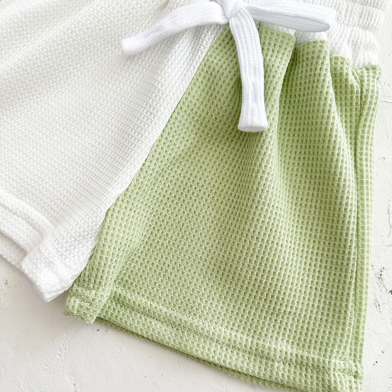 Baby Toddler 2-Piece Contrast Waffle Set