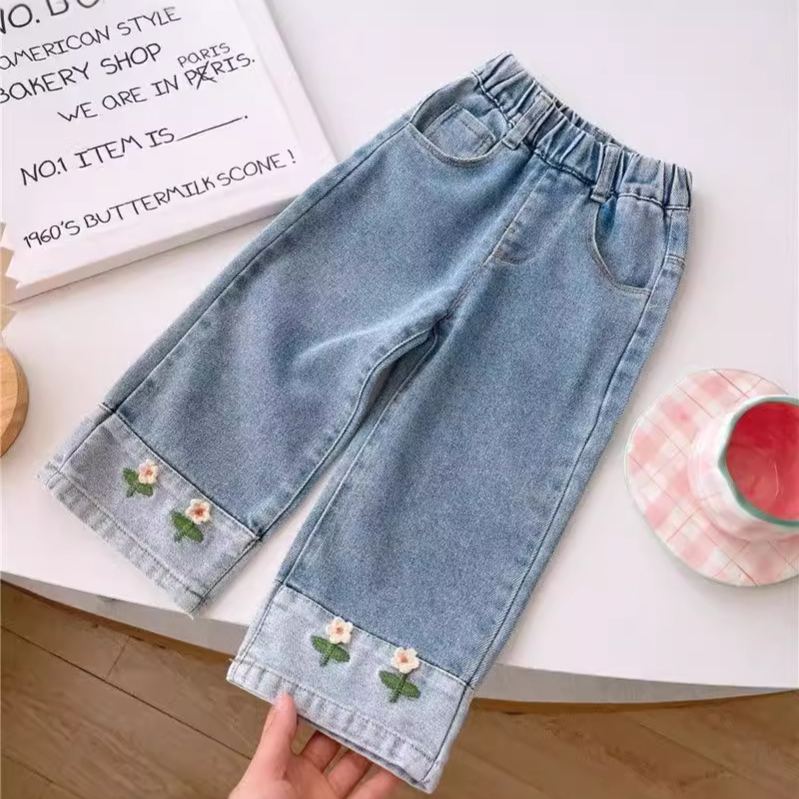Baby Sweet Flower Chic Denim Pants