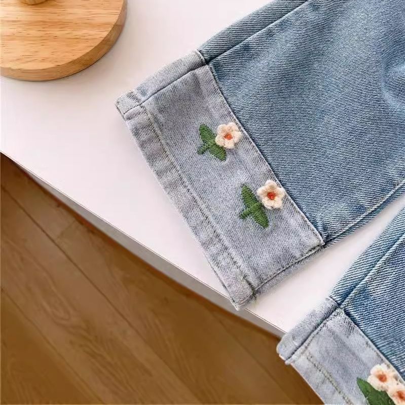 Baby Sweet Flower Chic Denim Pants