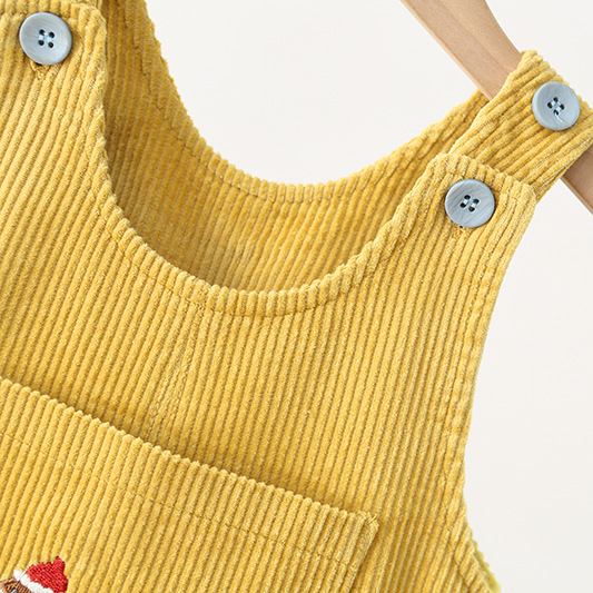 Baby Toddler Dog Embroidery Solid Color Romper