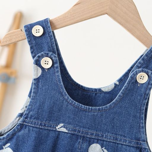 Baby Toddler Apple Denim Overalls