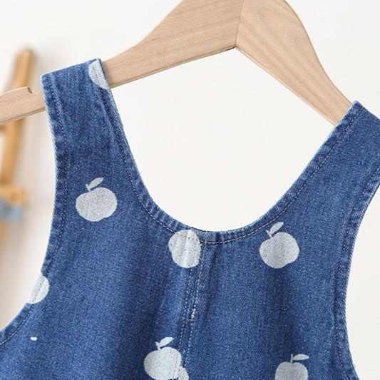 Baby Toddler Apple Denim Overalls