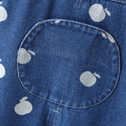 Baby Toddler Apple Denim Overalls