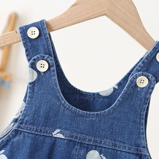 Baby Toddler Apple Denim Overalls