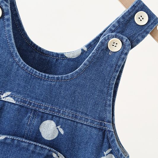 Baby Toddler Apple Denim Overalls