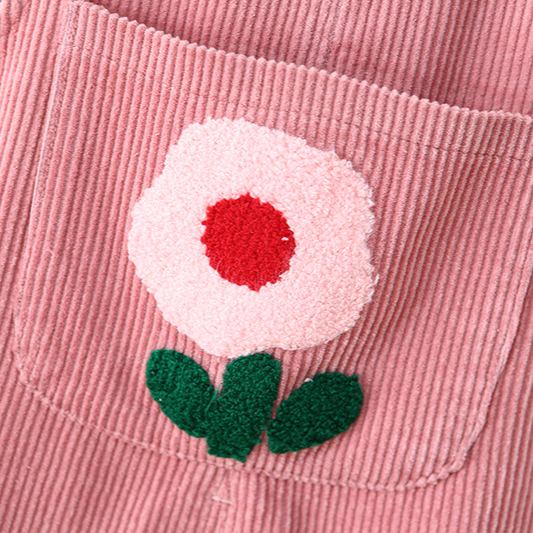 Baby Toddler Florals Embroidery Overalls