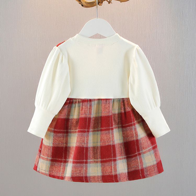 Baby Toddler Bow Plaid Dress