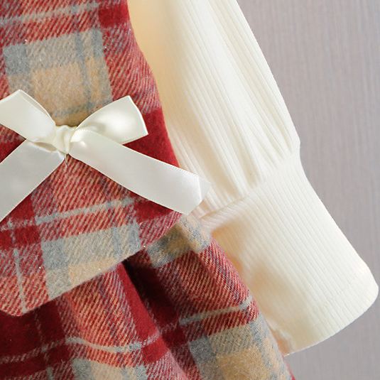 Baby Toddler Bow Plaid Dress