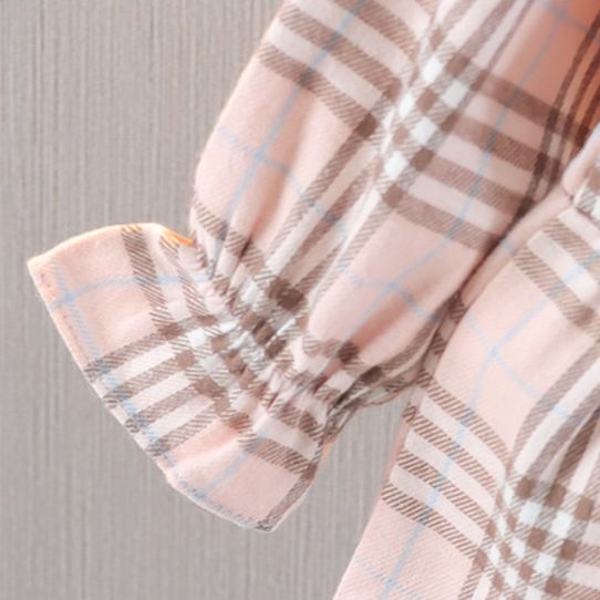 Baby Toddler Plaid Dress with Rabbit Pendant