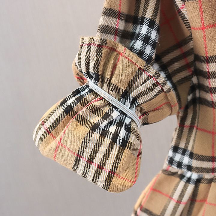 Baby Toddler Plaid Dress with Rabbit Pendant