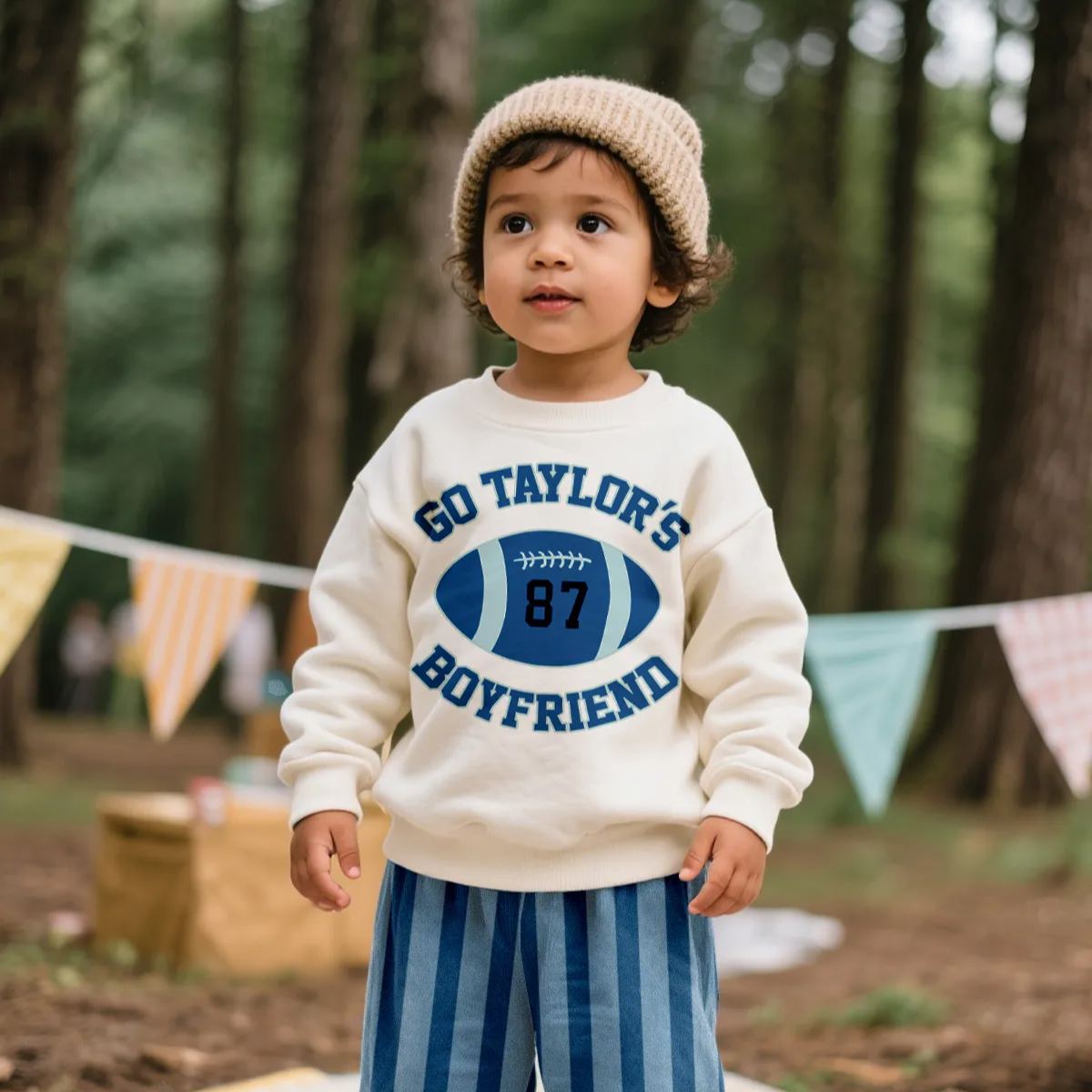 GO TAYLOR'S BOYFRIEND Baby Toddler White Sweatshirt