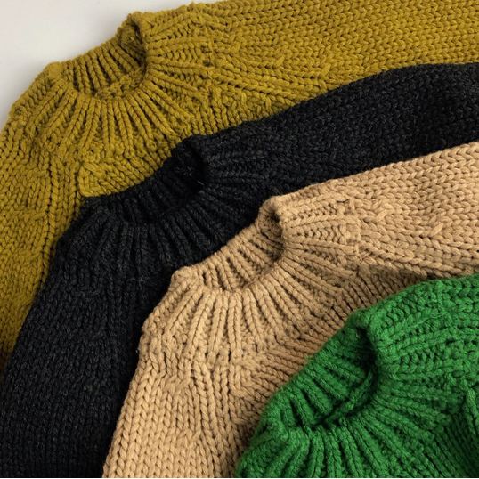 Kid Solid Color Crew Neck Sweater