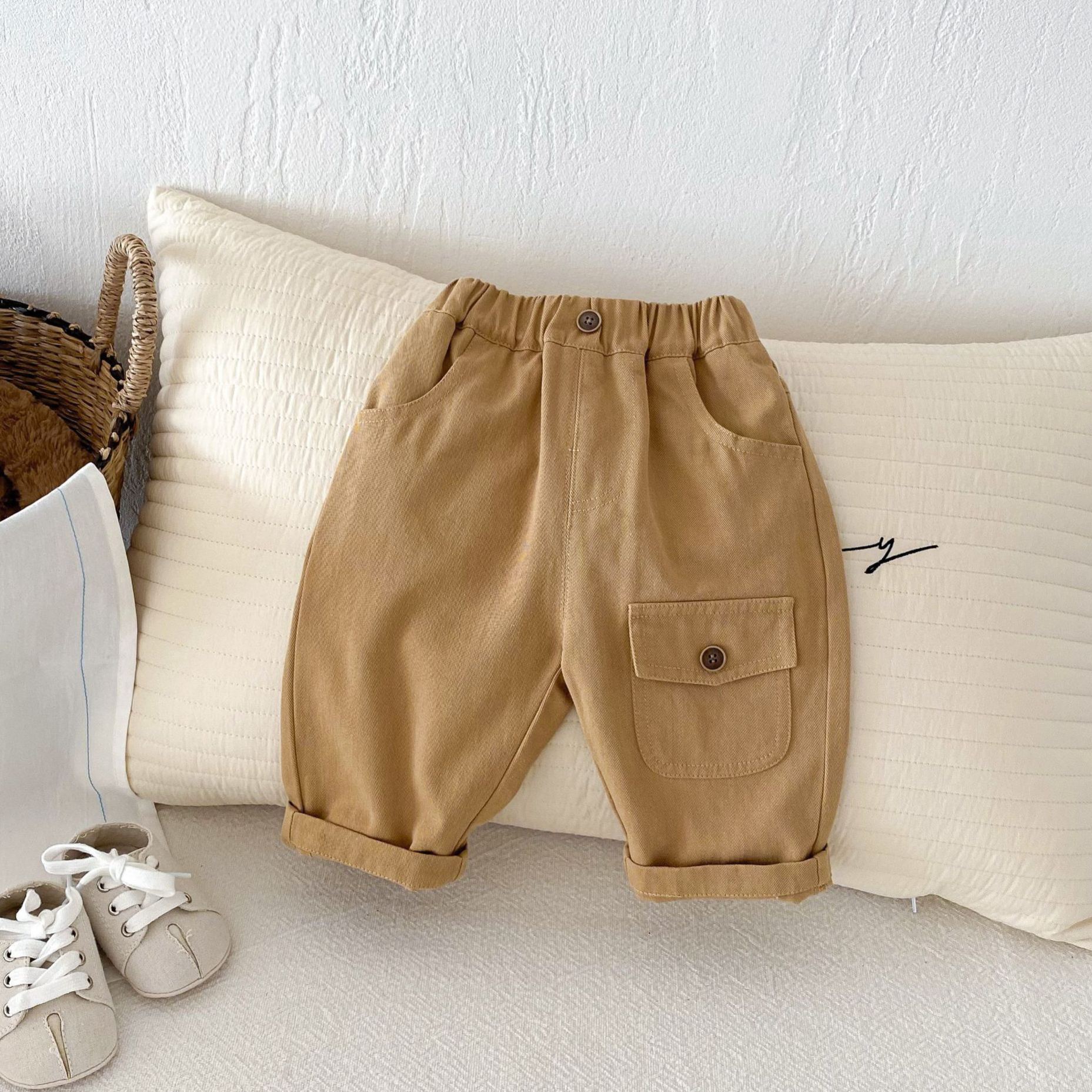 Baby Solid Color Worker Essential Pants