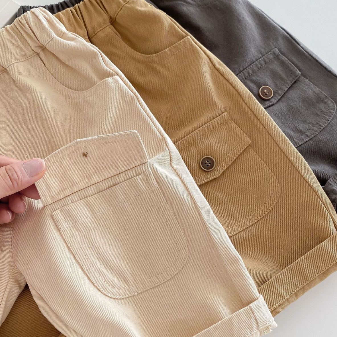 Baby Solid Color Worker Essential Pants