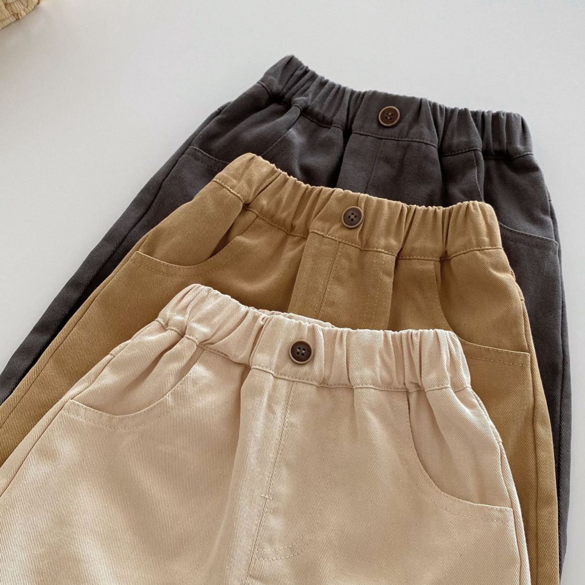 Baby Solid Color Worker Essential Pants