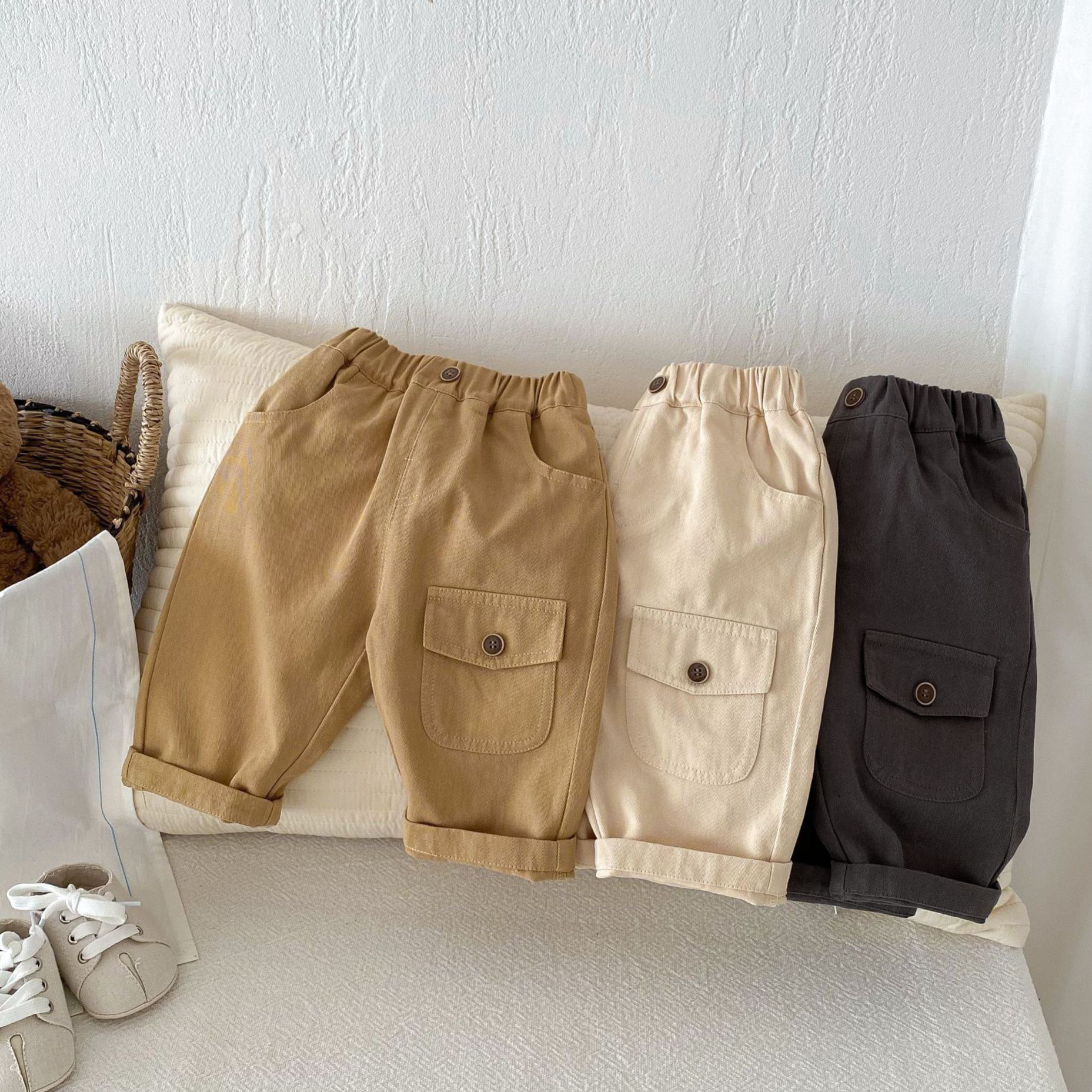 Baby Solid Color Worker Essential Pants