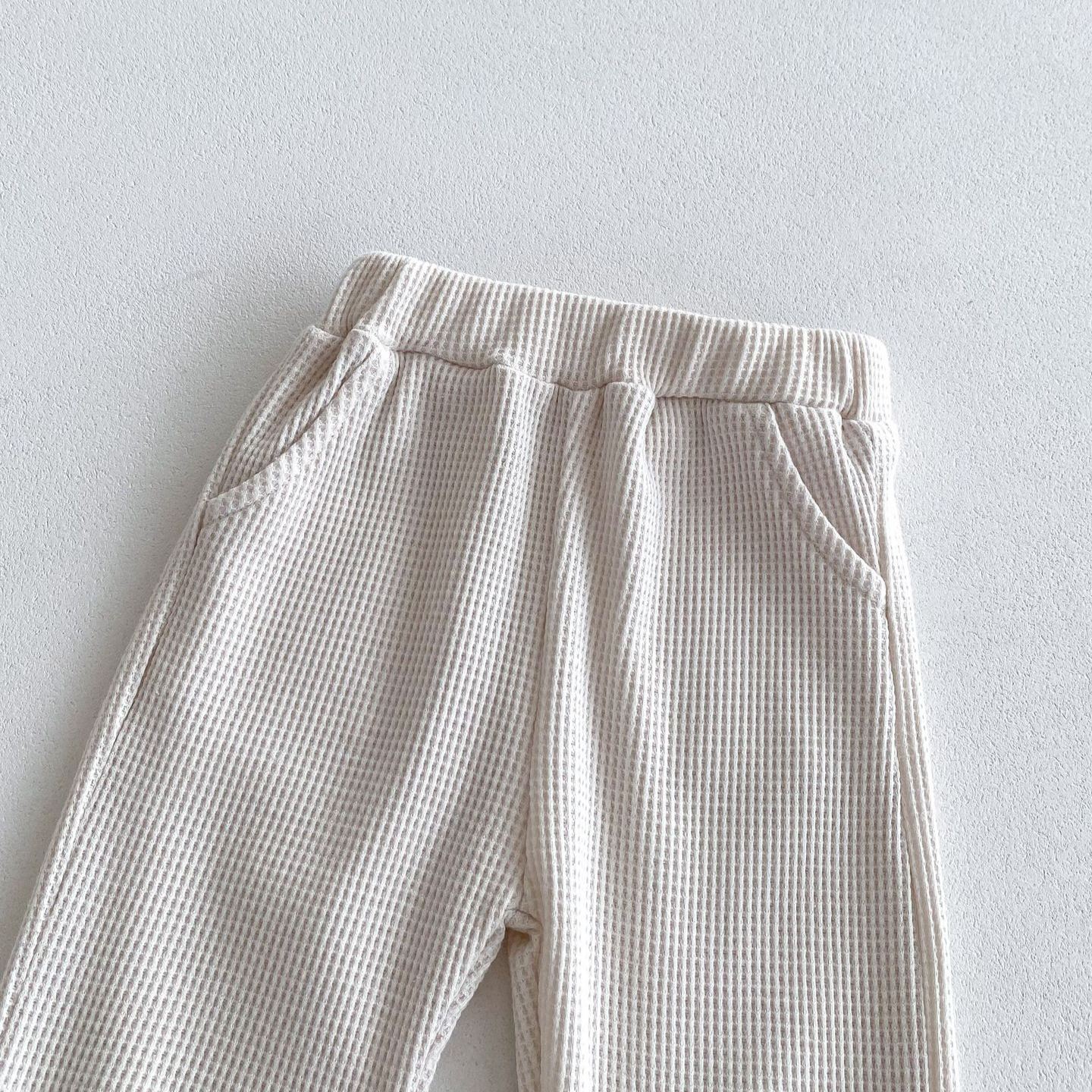 HAPPY MOOD Baby 2-Piece Embroidery Waffle Set