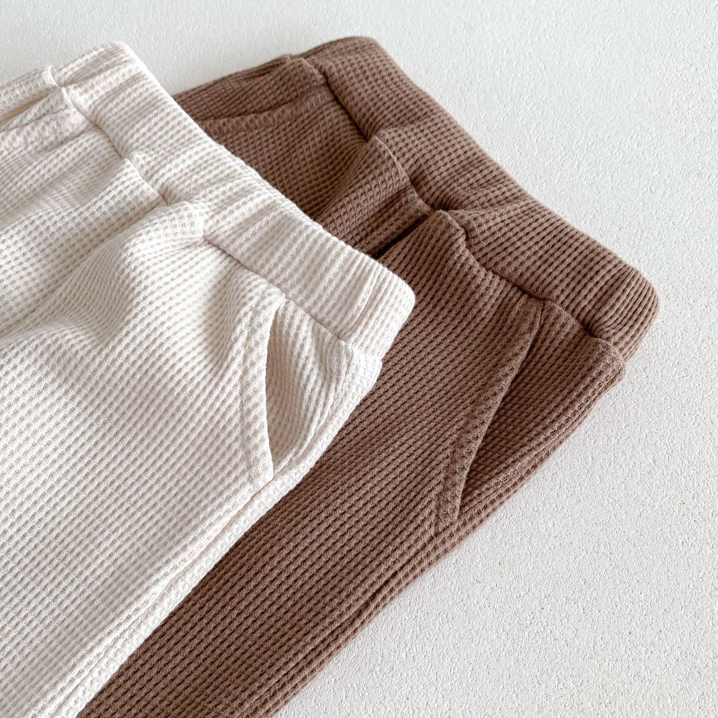 HAPPY MOOD Baby 2-Piece Embroidery Waffle Set