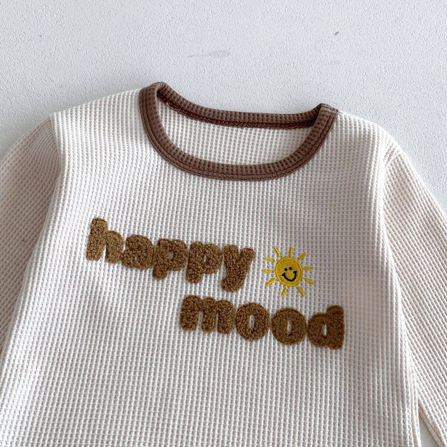 HAPPY MOOD Baby 2-Piece Embroidery Waffle Set