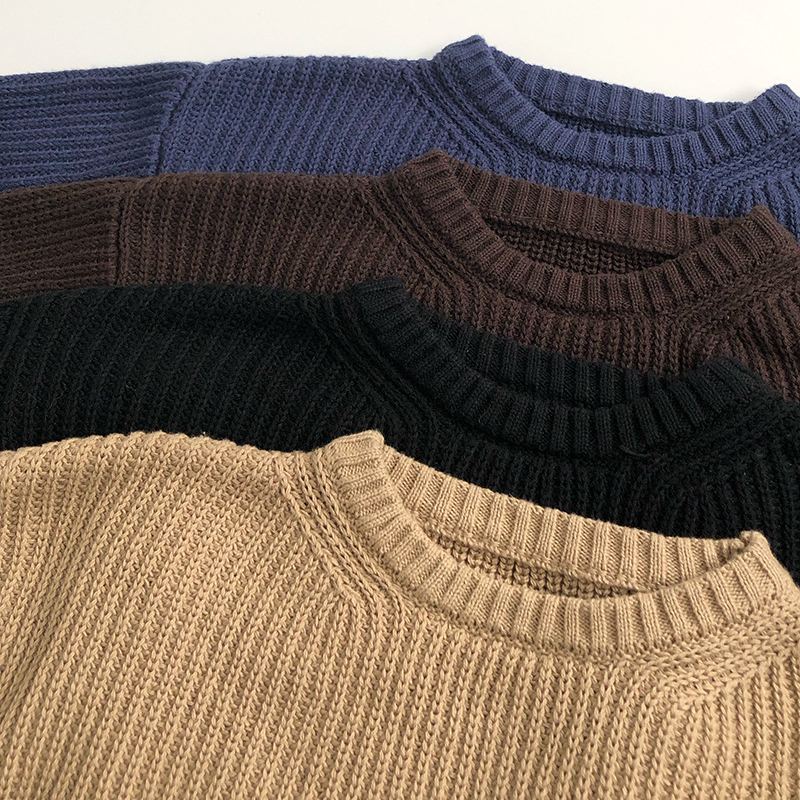 Kid Solid Color Knitted Sweater