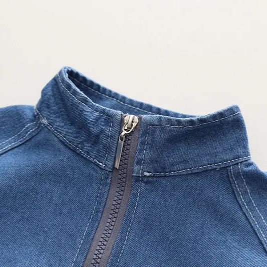 Toddler 2-Piece Zipper Denim Cool Set