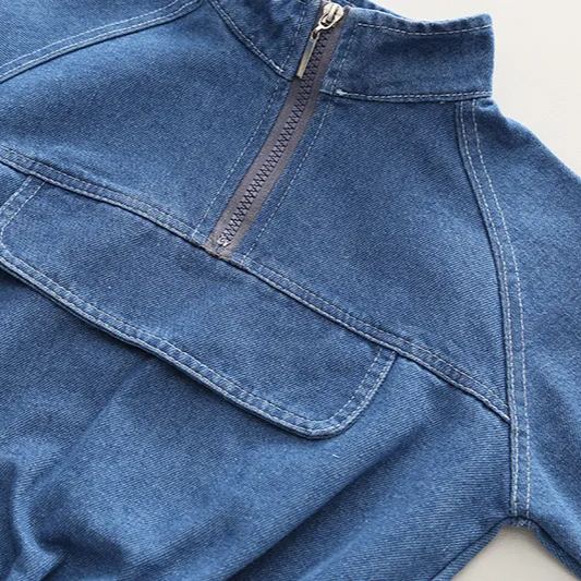 Toddler 2-Piece Zipper Denim Cool Set