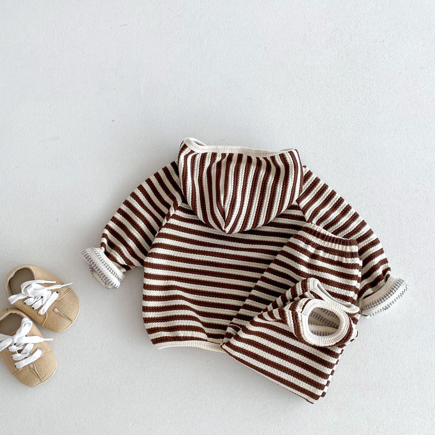 Baby 2-Piece Hooded Striped Sweatsuit Set