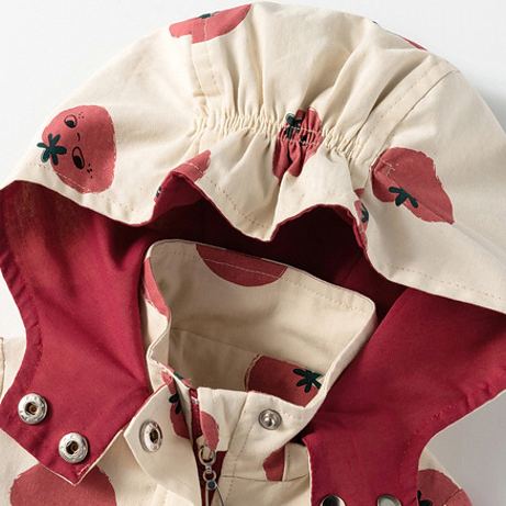 Kid Girl Tomato Hooded Trench Coat