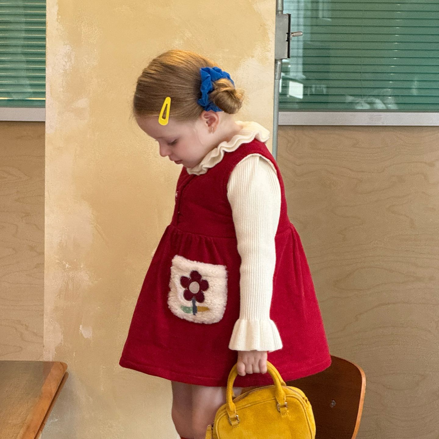 Baby Toddler Girls Flower Fleece Lined Sleeveless Dress