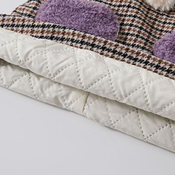 Baby Girl Plaid Heart Sleeveless Purple Dress & Black Top