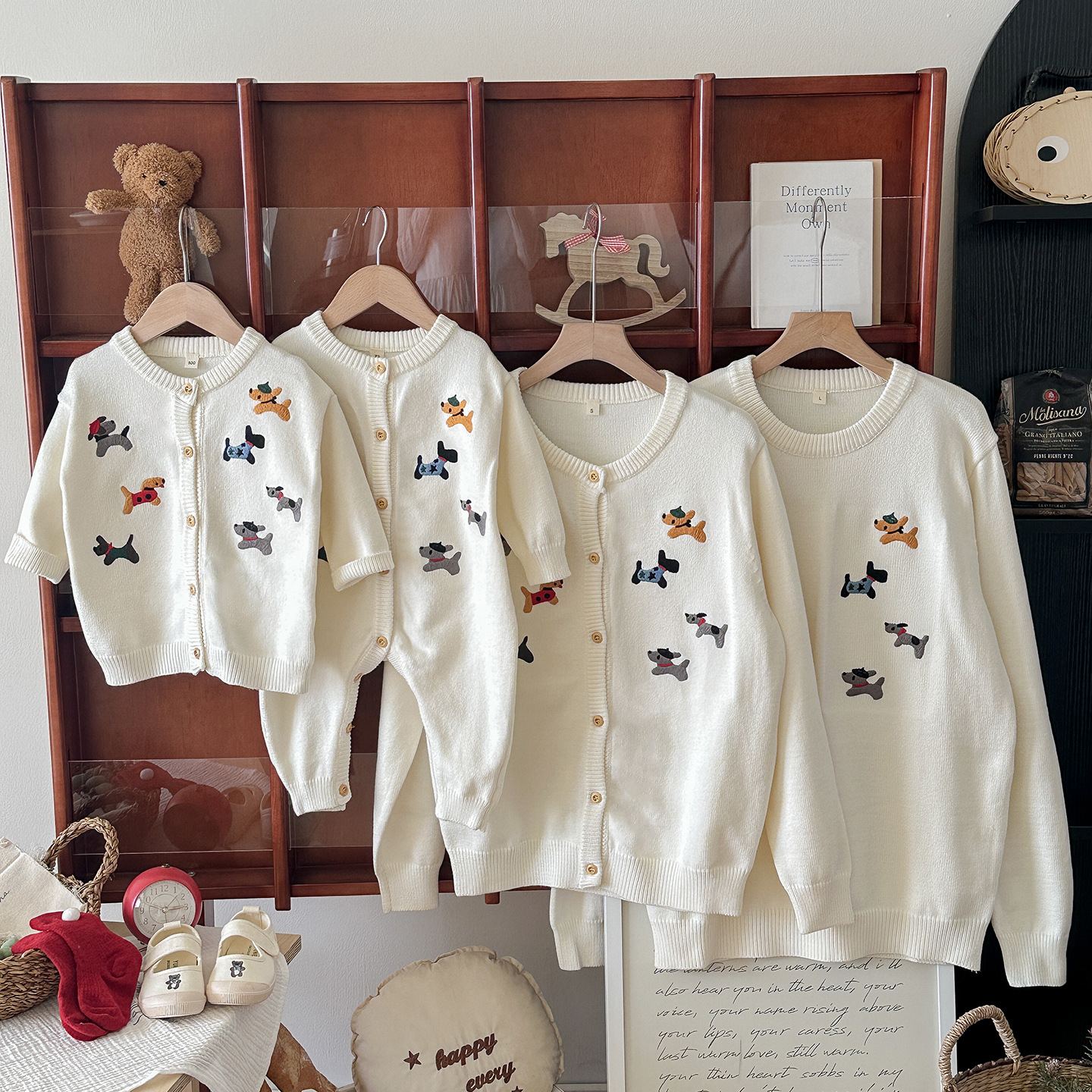Family Cartoon Knitted Sweaters