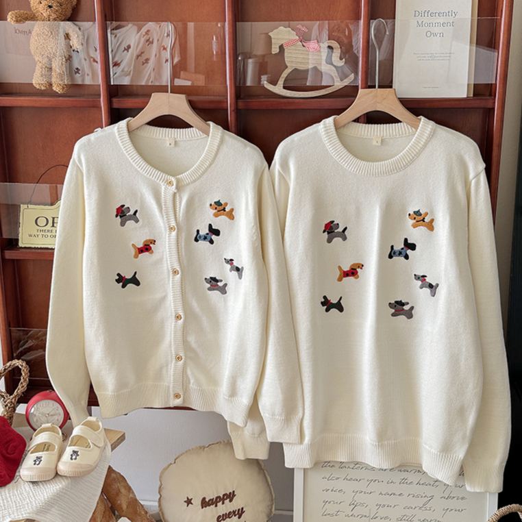 Family Cartoon Knitted Sweaters